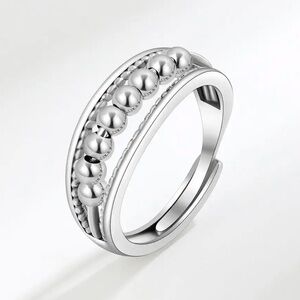 - ✨new Sterling Silver Anti Anxiety Fidget Spinner Ring